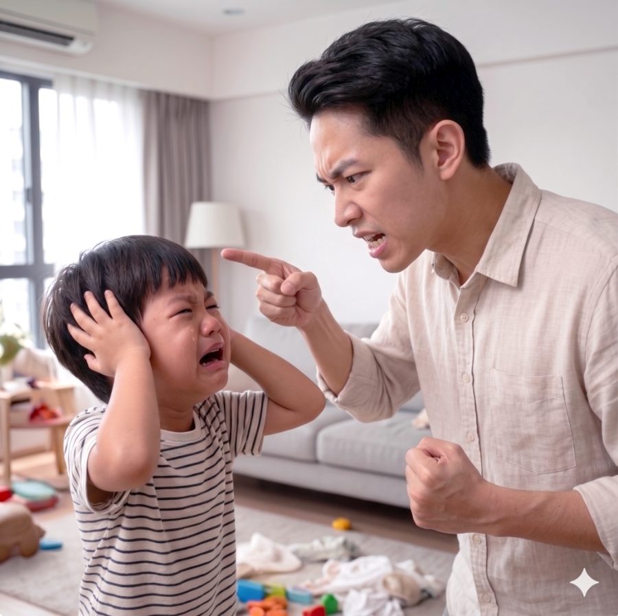 父母在孩子情绪失控时感到无助